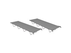 Conjunto 2 Cama de camping VIDAXL Gris Tela
