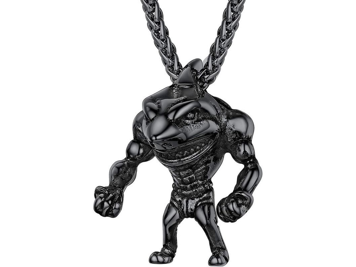 2026-colgante De Tiburón Animal Joyería Hombre Niño Collar Acero Inoxidable Ekq 04 Fitness Shark Negro