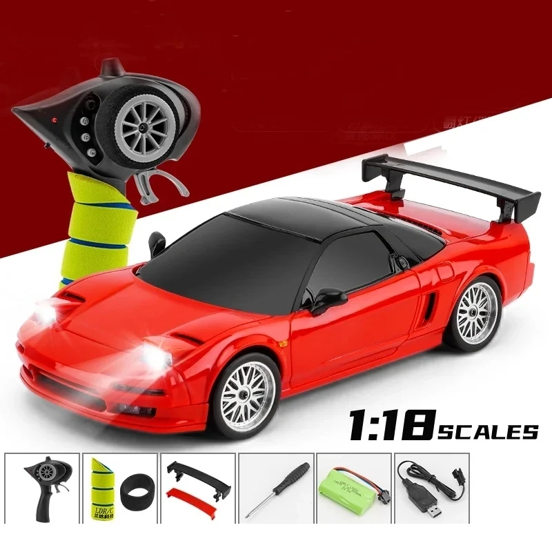Carro de Drift Controlado Remotamente com Giroscópio 2.4g e Luzes Led, Modelo em Escala Real Controlado Remotamente. MDUG (vermelho)