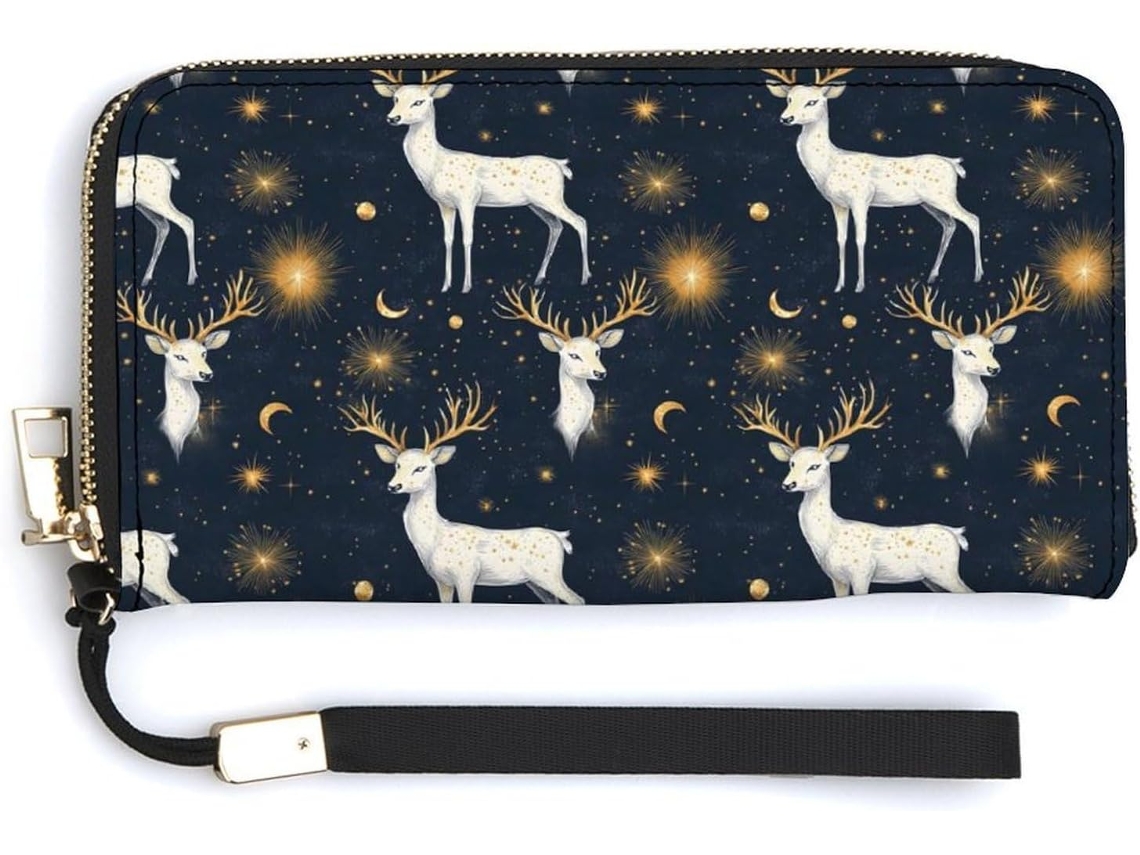 Cartera Cuero Con Cremallera Para Mujer Diseño Estampado