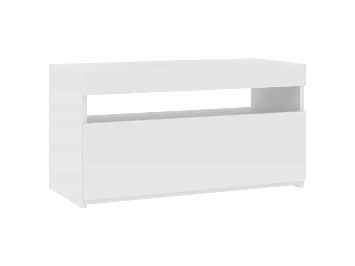 Mueble TV con luces LED 75x35x40 cm Blanco MAISON EXCLUSIVE