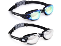 Gafas de natación para adultos y jóvenes, paquete de 2, antifugas