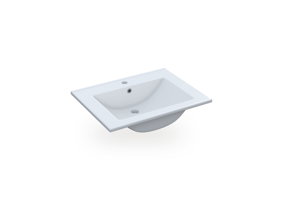 Lavabo cerámico rectangular 60x45 cm Volga Blanco 61,5 x 18 x 46 cm