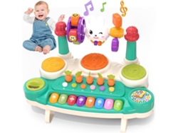 Juguete Musical Para Bebés: Teclado De Piano Interactivo Y Batería, Apto Para Niños Pequeños De 3 A 5 Años. Color Verde. Panoona