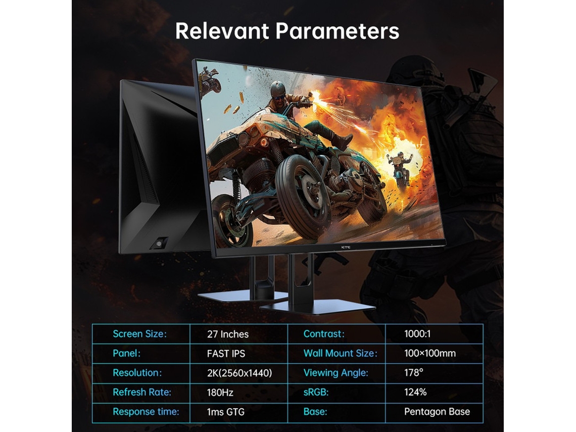 Monitor para juegos Ktc H27t22c de 27 pulgadas y 180 Hz con IPS