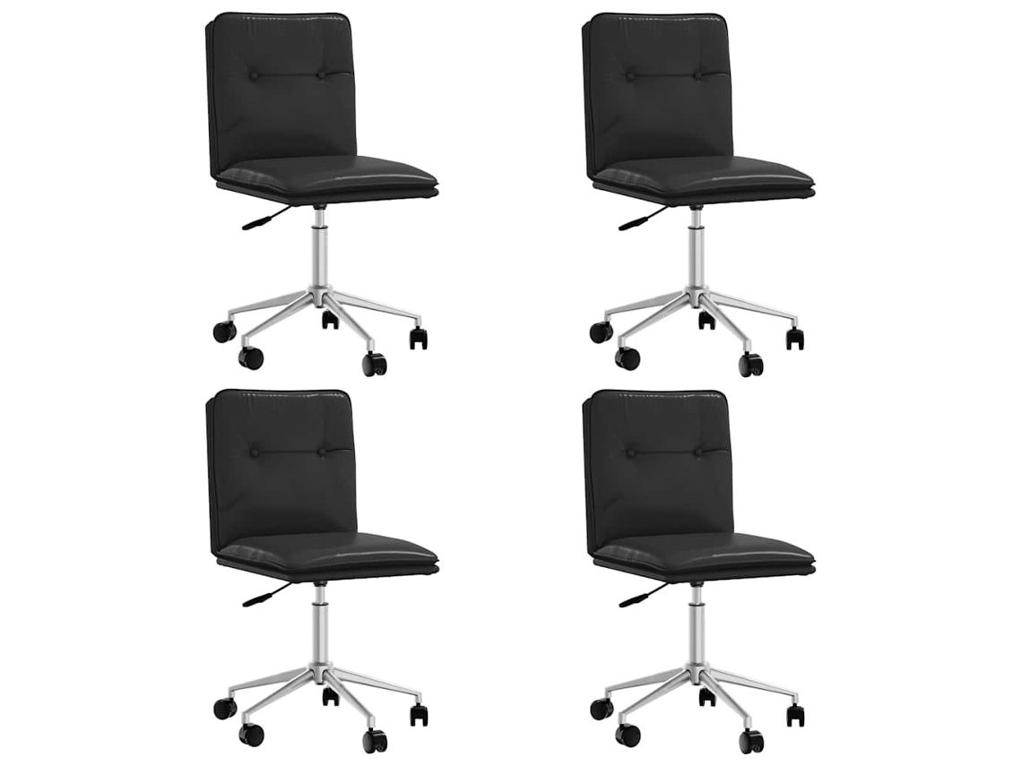 Maison Exclusive - Sillas De Comedor 4 Unidades Cuero Sintético Negro