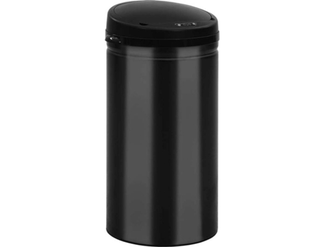 vidaXL Cubo de basura con sensor automático 50L acero al carbono negro