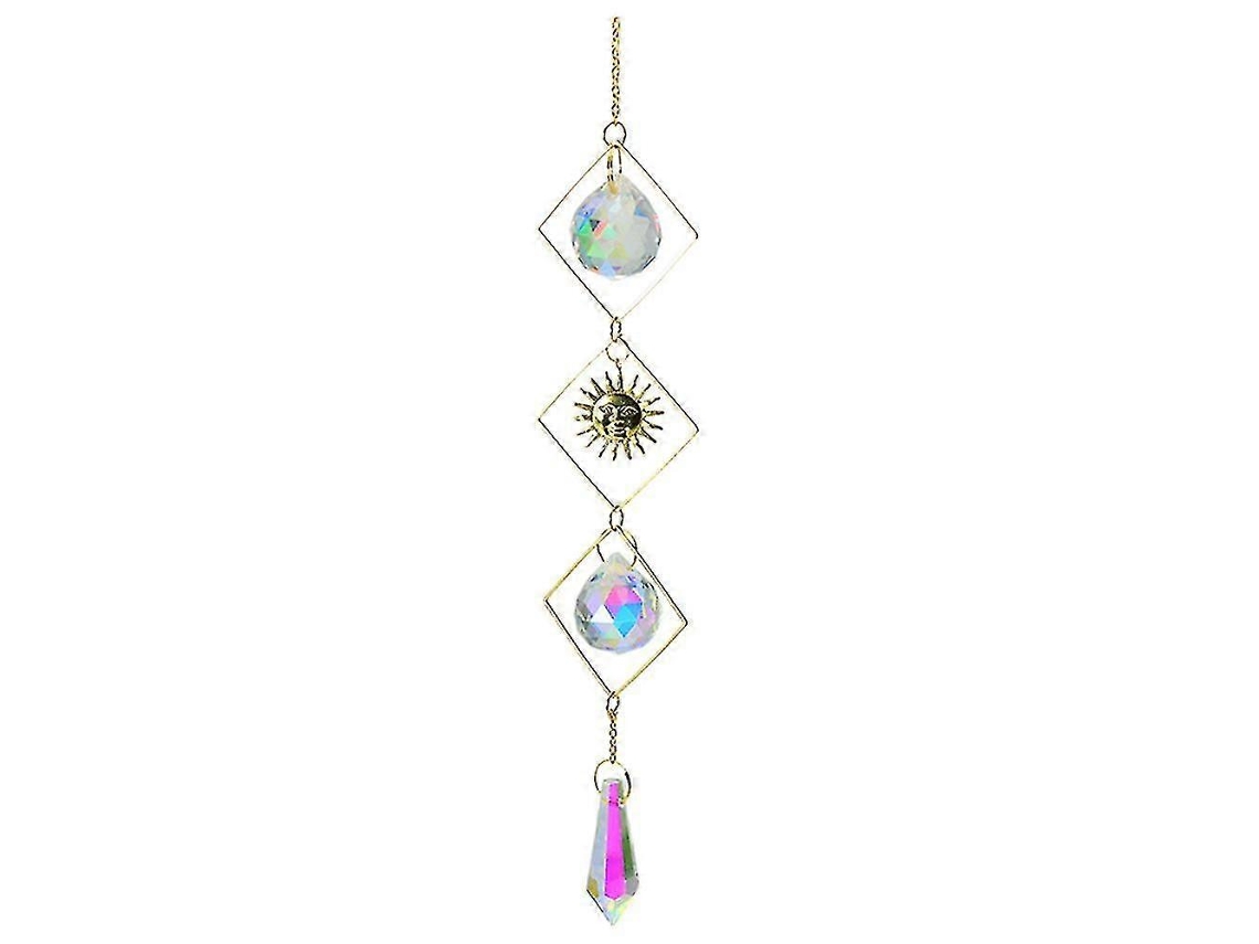 Colgante de bola de cristal prismático para colgar, atrapasol en forma de arcoíris, decoración para el hogar.
