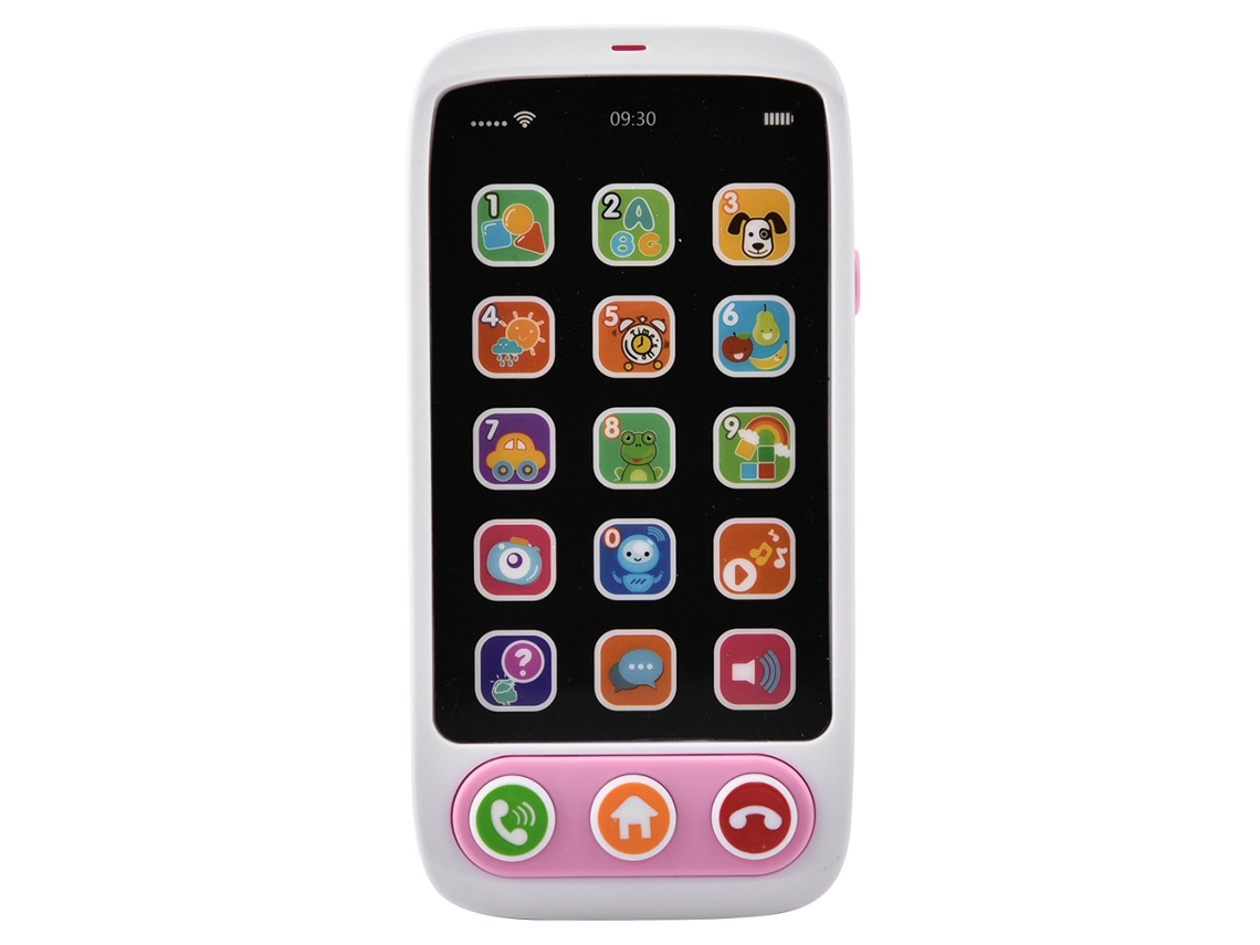 Brinquedo Celular Educativo Infantil Com Música Para Aprender Inglês Presente Rosa