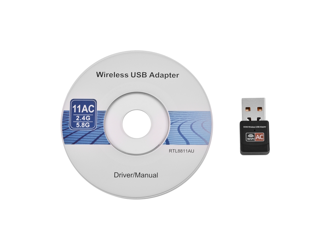Tarjeta de red inalámbrica (recepción de doble banda, transmisión de alta velocidad) Mini adaptador inalámbrico USB Receptor WiFi AC600Mbps 2.4G/5G