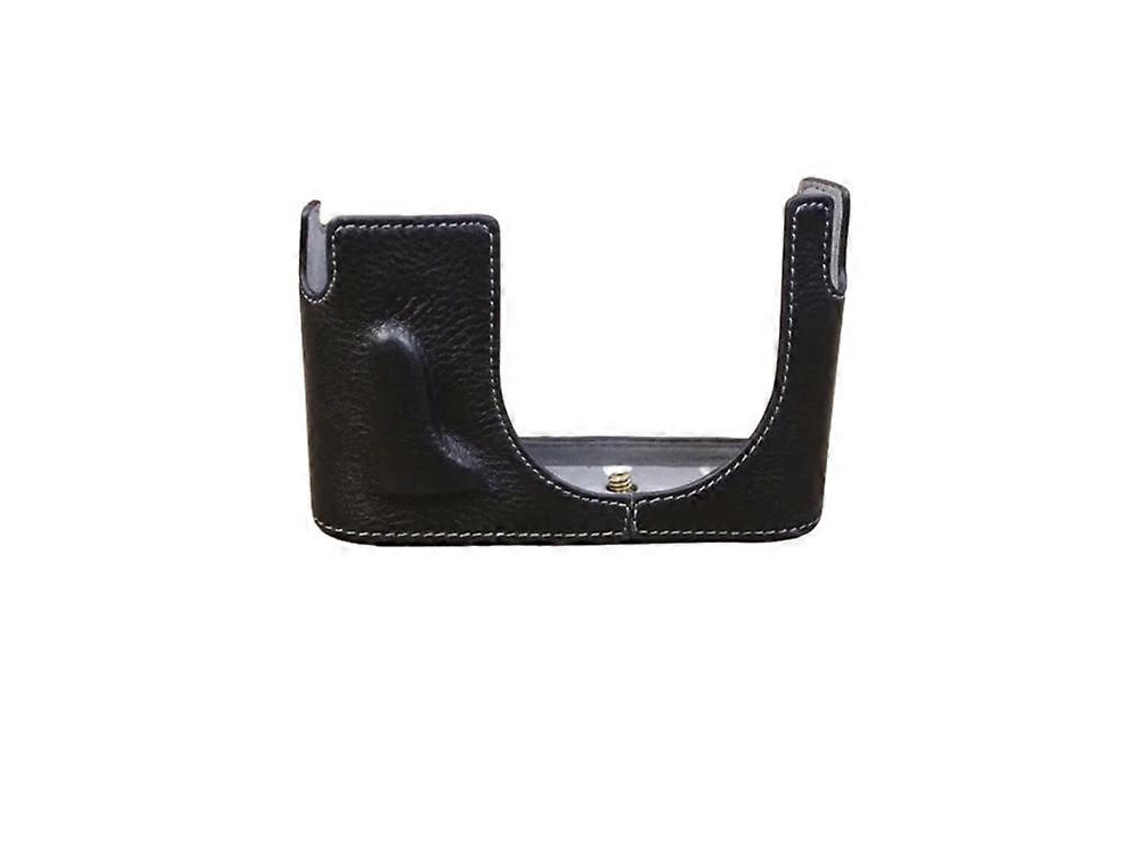 Estuche de cuero genuino compatible con cámara digital Leica Q, cubierta protectora de medio cuerpo con ranura para batería Facpoet