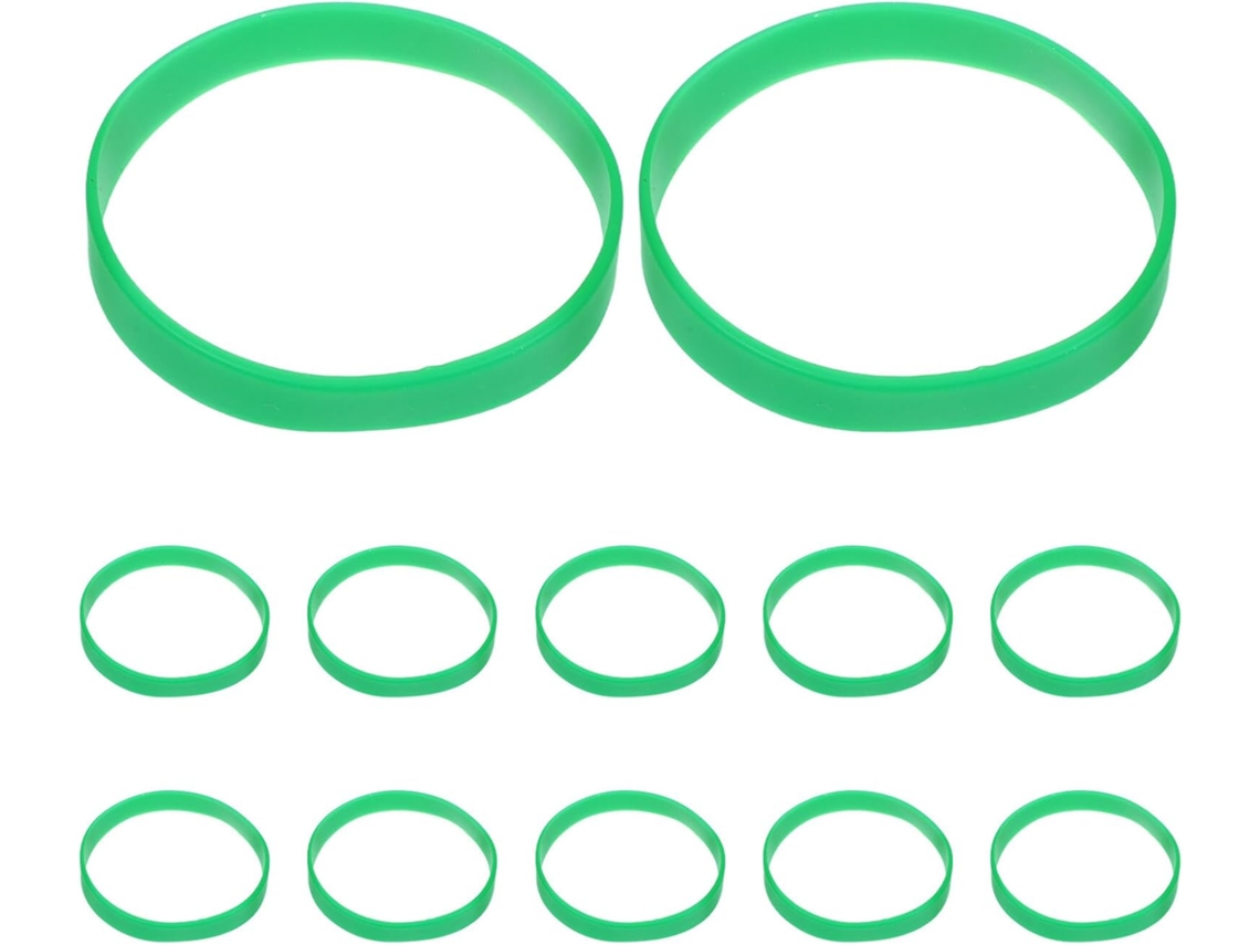 Muñequeras elásticas de silicona verde - Paquete de 100 - Muñequeras deportivas cómodas - SFUSHOS