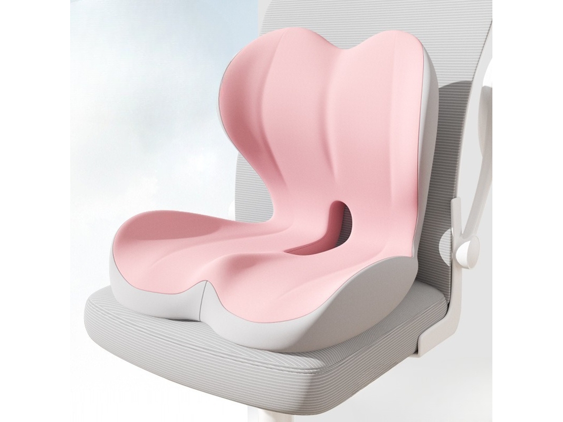 Cojín De Asiento Ergonómico De Espuma Viscoelástica Para Silla De Oficina Con Almohada De Apoyo Lumbar (rosa) Digitallab