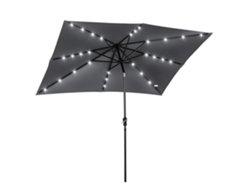 VPMKP - Sombrilla recta Outsunny 3x2 m, inclinable, con LED solar, acero, poliéster