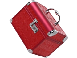 Caja De Joyería Grande De Aluminio Rojo Para Bodas Con Cerradura De Combinación (24x18x18 Cm)
