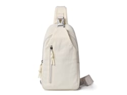 Bolso bandolera color blanco roto, estilo casual, tejido Oxford, bolso de hombro, bolso de mujer.