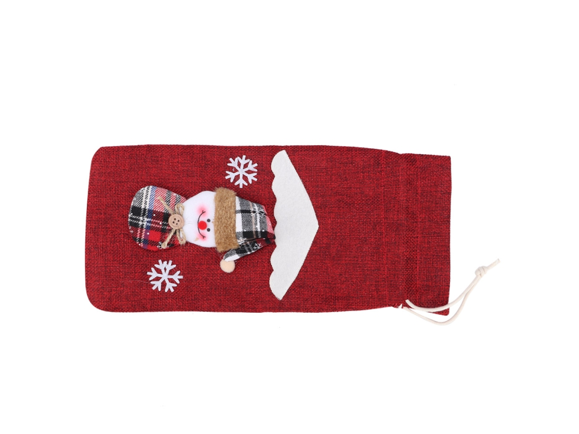 Adorable funda para botella de vino tinto con cordón navideño