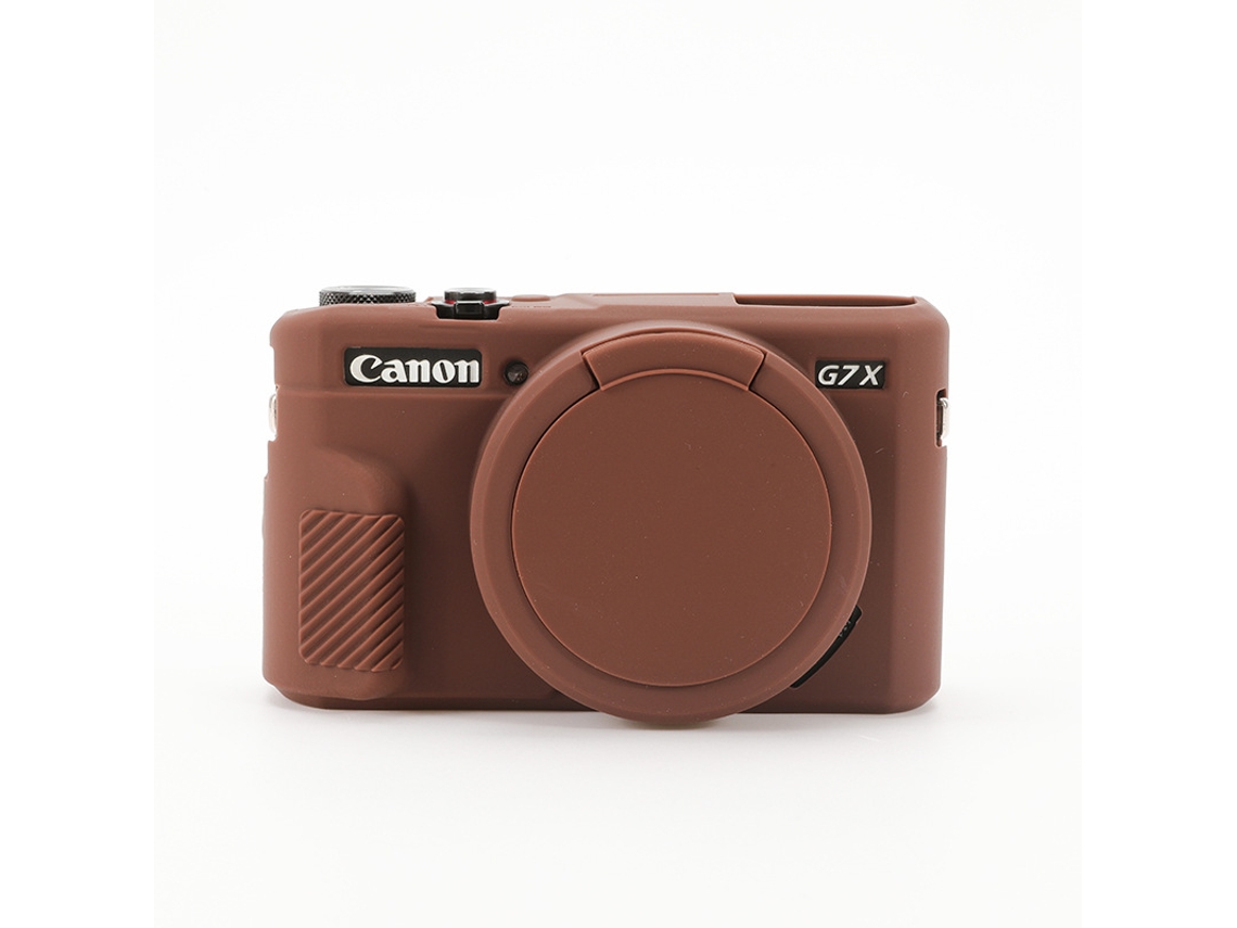 Funda protectora de silicona para cámaras Canon, funda de goma G7x2 Yunzii (marrón)