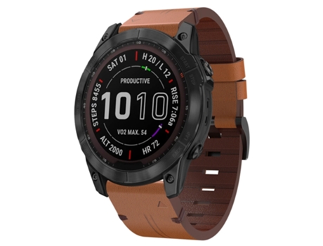 Correa de Reloj Inteligente para Garmin Instinct 2X con Hebilla de Acero de Cuero Solar (Marrón)