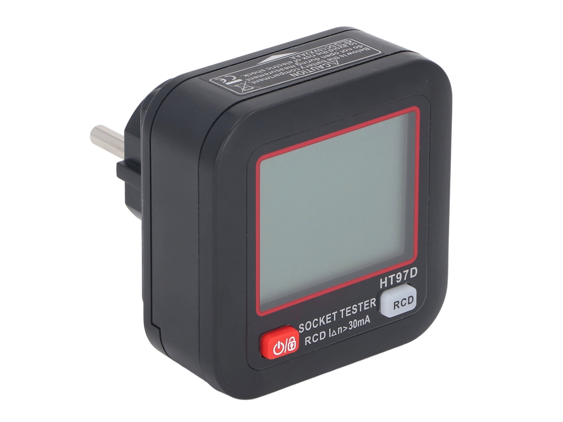 Comprobador De Enchufes Con Pantalla Lcd Y Prueba De Rcd, Detector De Polaridad Y Cableado Eléctrico 45-65hz
