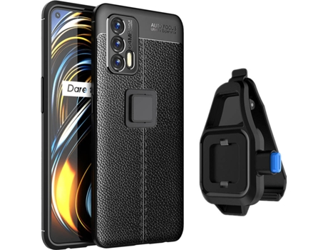 Funda Oppo A74 5G Rugged Leather con Soporte de Cintura Negro