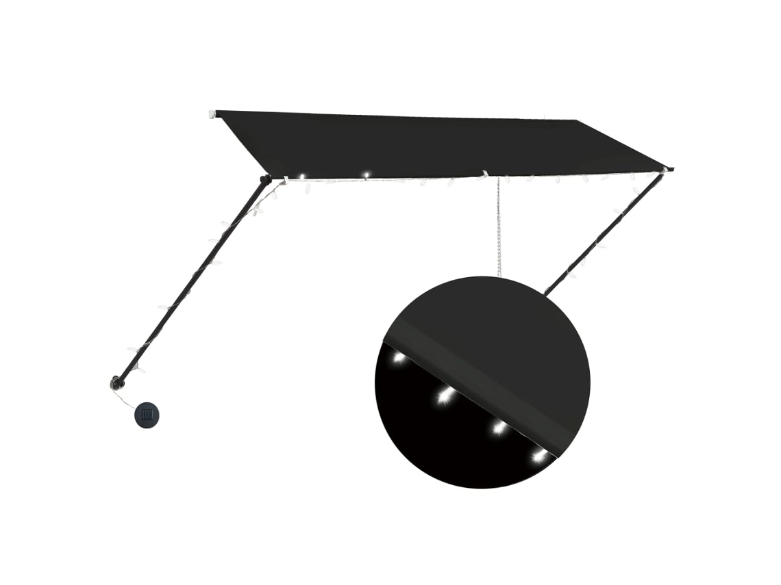 Maison Exclusive - Toldo Retráctil Con Led Gris Antracita 300x150 Cm
