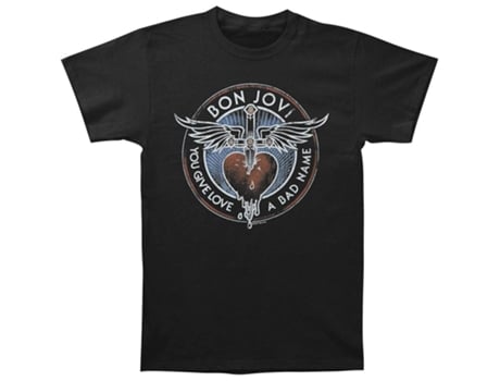 Camiseta ROCKINSTONE juvenil Bon Jovi Badname (Algodón - XXXL)