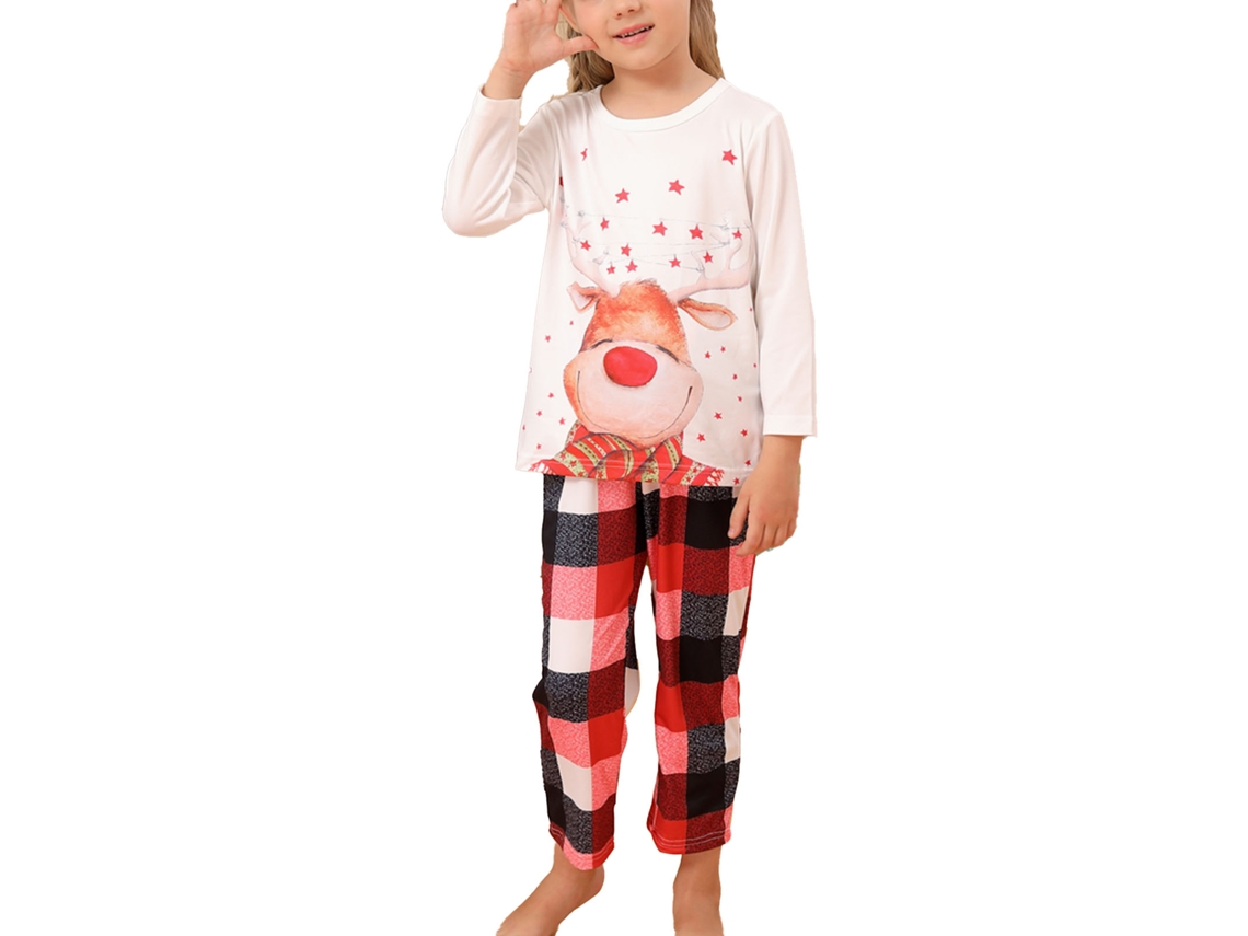 Kkpm-conjunto De Pijamas Navideños Familiares Suaves Con Manga Larga Y Estampado Cute Para Niños 4-5años