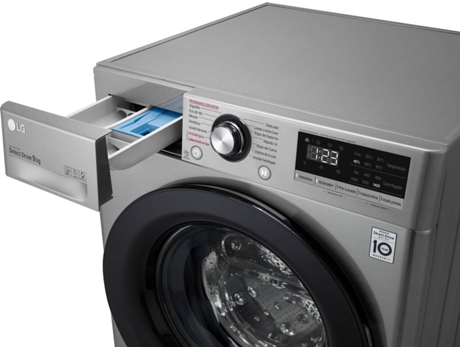 Lavadora LG F4WV3009S6S (9 kg - 1400 rpm - Inox) —  