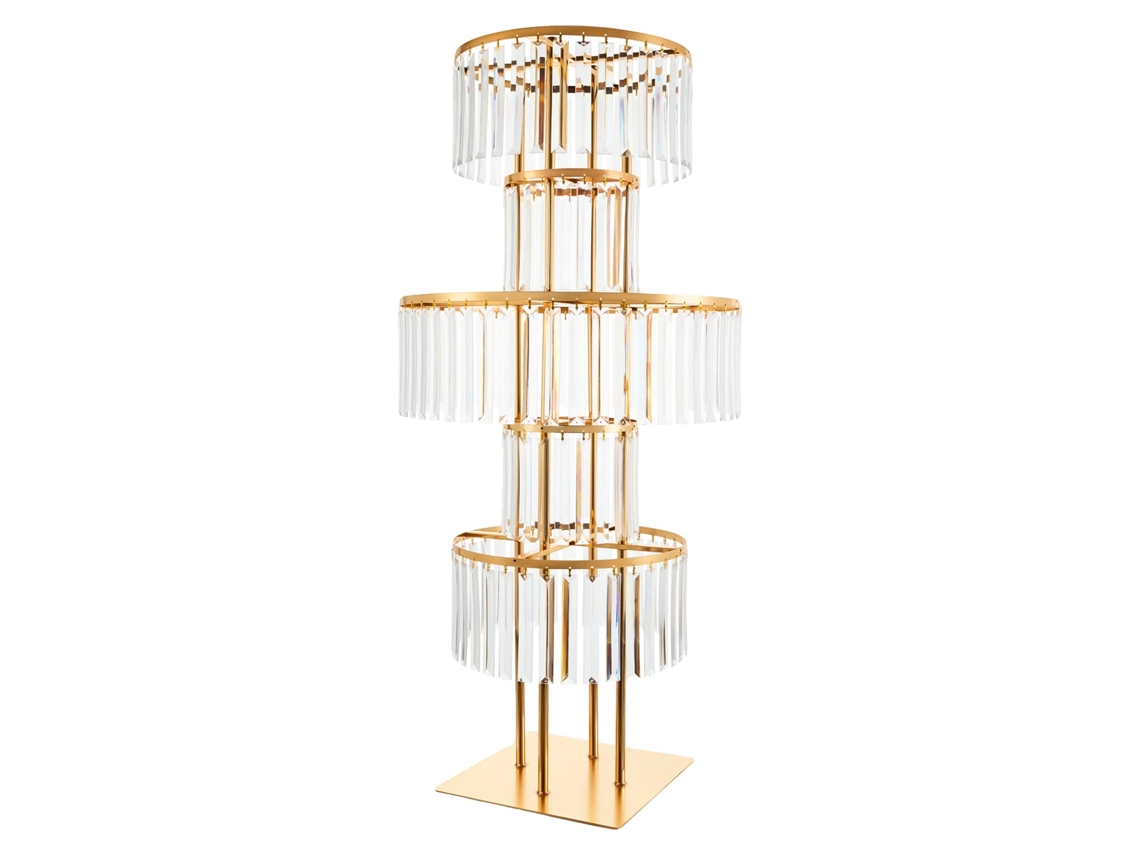 Soporte central de 5 niveles, acrílico y hierro resistentes, base cuadrada (OEM)