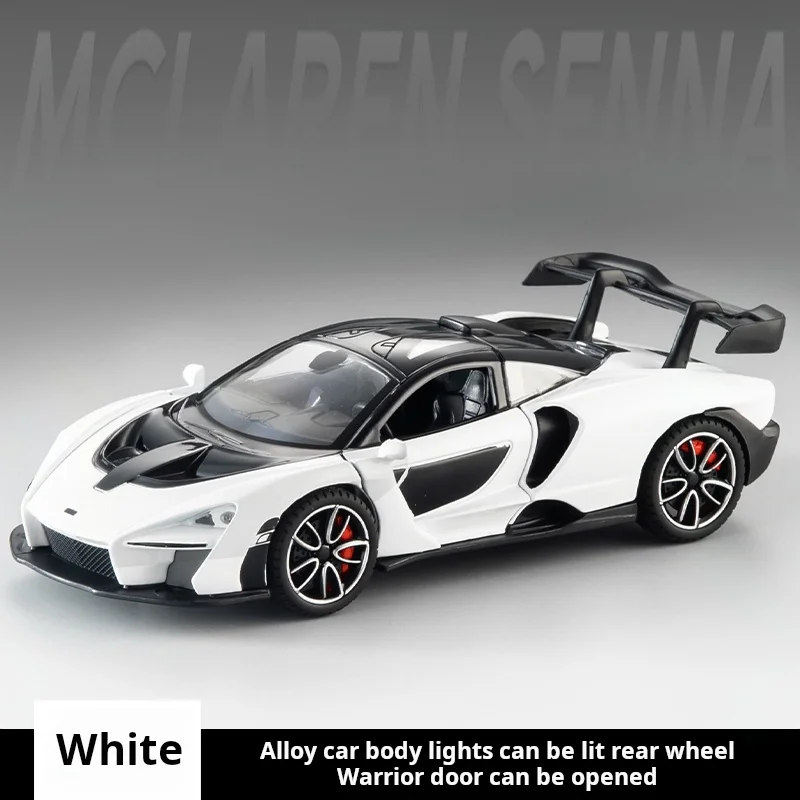 (blanco) Coche Deportivo Mclaren En Fundición A Escala 1:32, Modelo Exquisito Con Efectos De Luz Y Sonido.