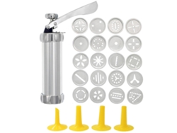 Prensa Para Galletas De Acero Inoxidable Con 20 Discos Y 4 Puntas De Glaseado Herramienta Para Hacer Y Decorar Galletas Diy