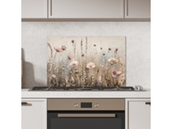 Panel para salpicadero de cocina con flores - Beige - Flores secas 60x40 cm