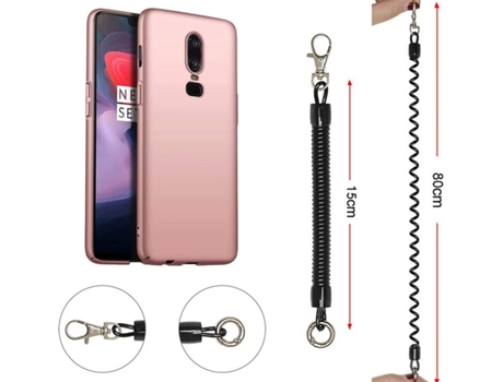 Funda Oneplus 6 Turtleshell Com Cordón Antirrobo Rosa