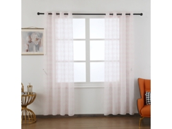 Cortina luminosa estampada con farol 140 x 260 cm Rosa - Individual