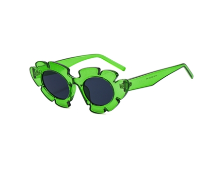Gafas Poligonales Girasol-Montura Verde Película Gris Gafas Poligonales Girasol-Montura Verde Película Gris JEIIBRZUI