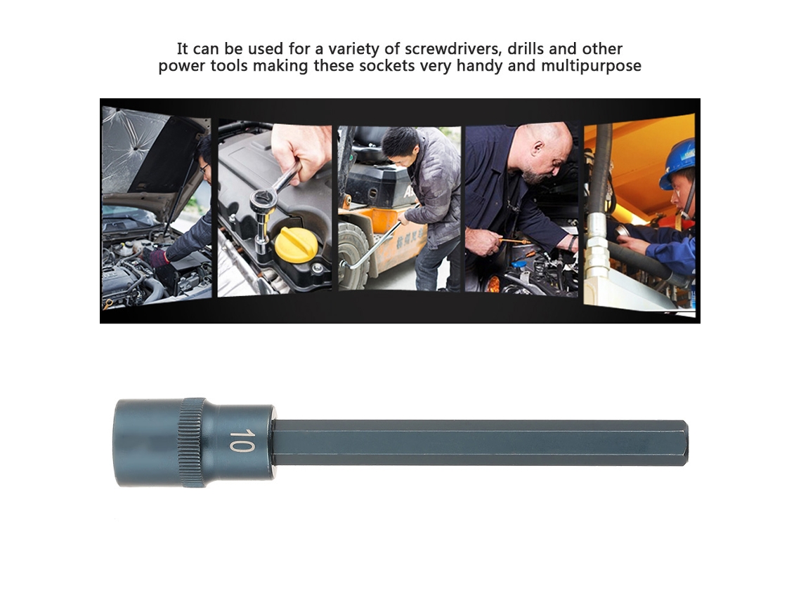 Adaptador De Husillo Hexagonal Para Destornillador Eléctrico, Conectores De Transmission 1/2" 150mm H10