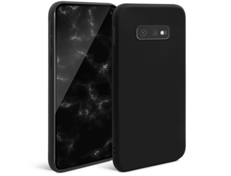 Funda de Silicona MOOZY Serie Minimalista para Samsung S10E Negra – Funda Delgada de TPU Suave con Acabado Mate