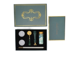 Kit De Sello De Cera Estilo Europeo Retro Para Manualidades Diy Sellar Cartas Y Sobres Cera De Sellado Verde Oscuro