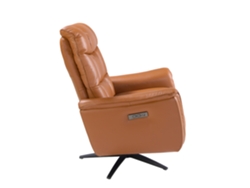 Sillón relax giratorio piel marrón ANGEL CERDA 85 x 80/156 x 106
