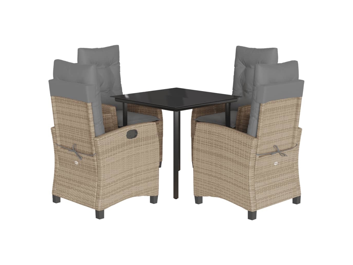 Maison Exclusive - Set Comedor De Jardín 5 Pzas Con Cojines Ratán Sintético Beige