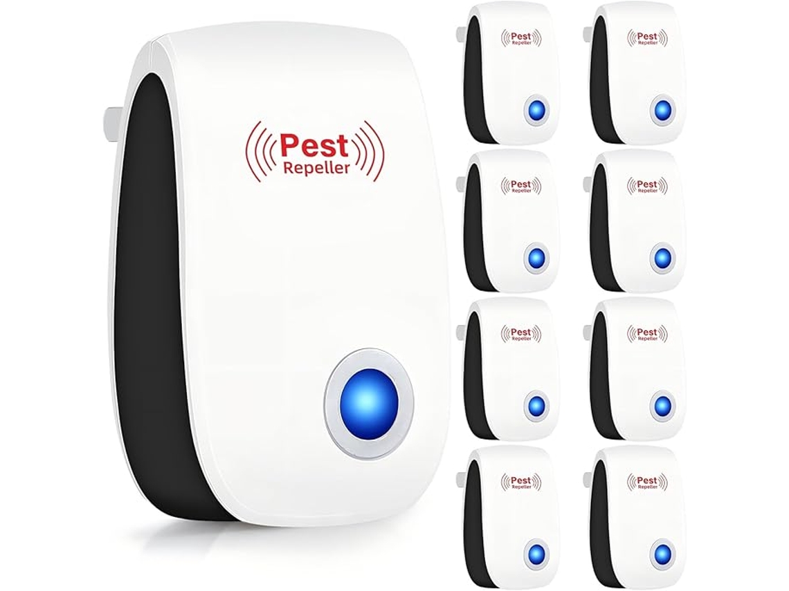 Repelente Ultrasónico De Plagas, Paquete De 8 Unidades, Repelente Electrónico De Plagas Para Uso En Interiores Con Enchufe Estándar Europeo. Czhhmart