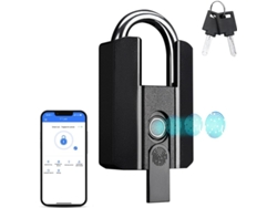 Candado De Huella Digital Con Respaldo Llave Recargable Por Usb Desbloqueo App Bt Ttlock Sin Ip67 Para Puerta Maleta