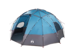 Tienda de campaña azul para camping, 475 x 475 x 235 cm, poliéster.