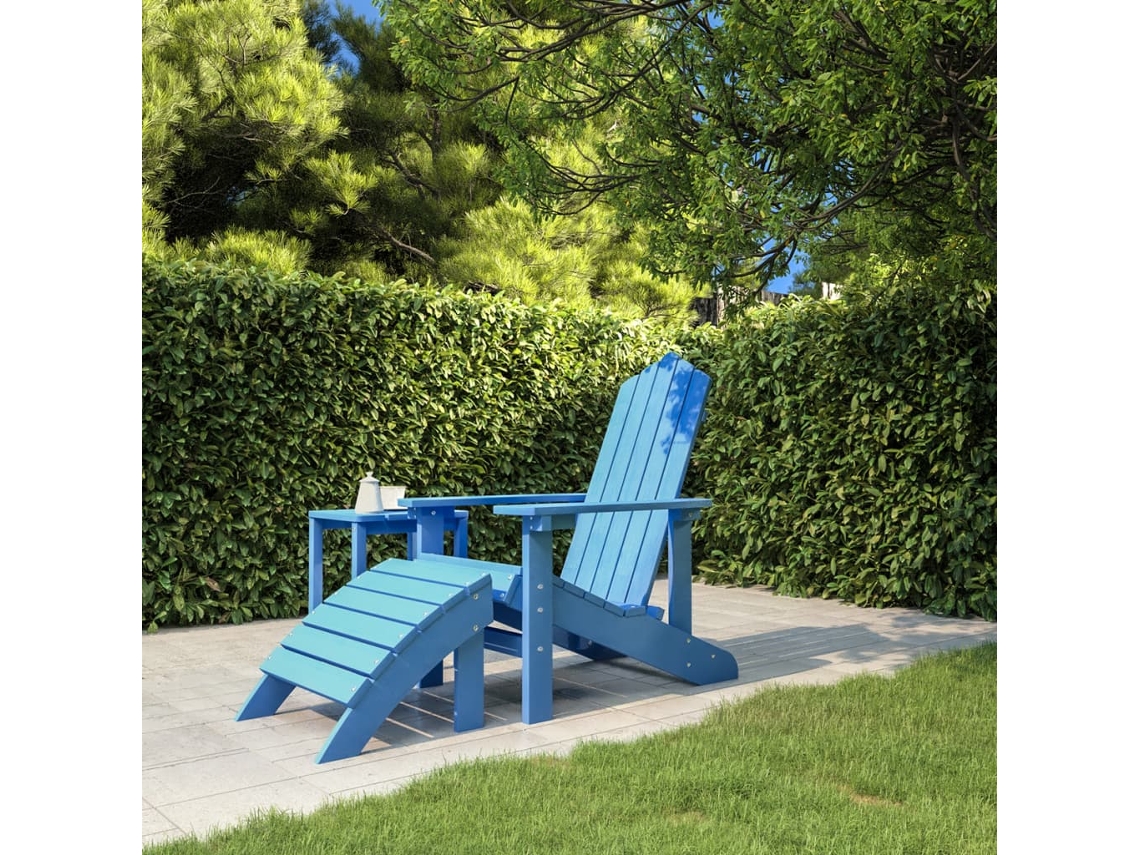 Silla de jardín Adirondack con reposapiés Pead Cyan Dkd Home Decor