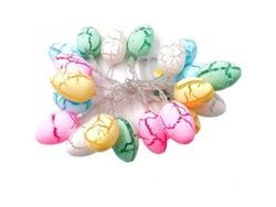 Guirnalda De Luces De Pascua Con Forma De Huevo Toifucos, 3 Metros, 20 Led, Funciona Con Pilas.