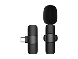 Sistema de micrófono Lavalier receptor transmisor omnidireccional con protector contra el viento puerto tipo C reemplazo DODOCOOL