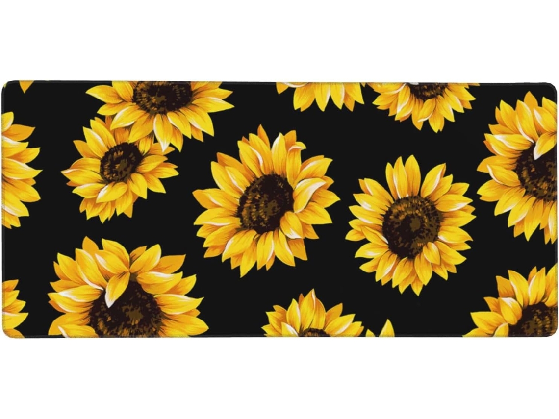 Besportble Alfombrilla De Ratón De Gran Formato Con Diseño De Girasol Y Base De Goma Antideslizante Y Un To...