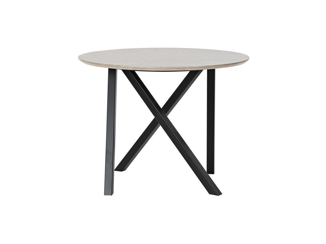 Mesa auxiliar de metal y madera, 65x65x49,5 cm, ALEXANDRA HOUSE LIVING