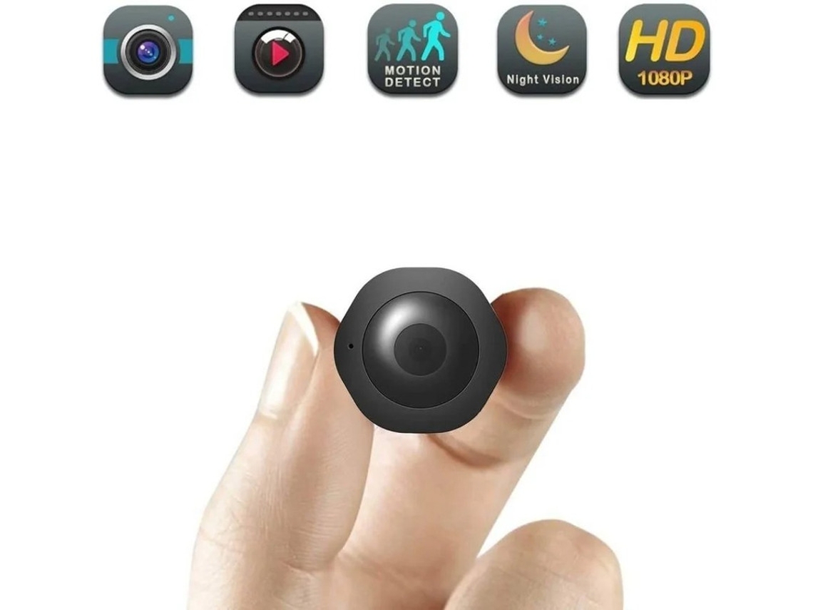 Mini cámara espía 1080P HD inalámbrica con visión nocturna y detección de movimiento para bebés, hogar y oficina, color negro Bestvite